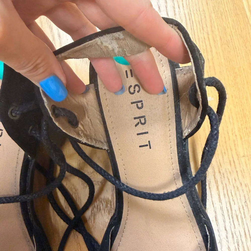 Esprit Elegant Black Lace-Up women’s sandals 8 us - Picture 3 of 5